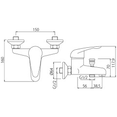 Смеситель для ванны Edelform-EFP Blank BL1810