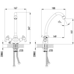 Смеситель для кухни Lemark Contour LM7404C