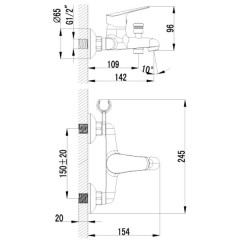 Смеситель для ванны Lemark Partner LM6552C