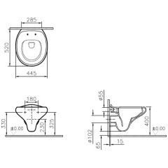 Унитаз подвесной VitrA Istanbul 4518B403-0075 Rim-ex (без сиденья)