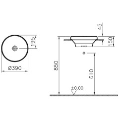 Раковина VitrA Frame 39 5651B403-0016