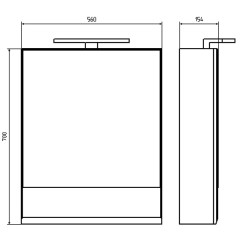 Зеркало-шкаф ASB-Mebel Анкона 60