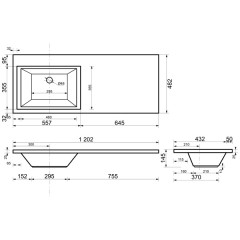 Раковина мебельная Эстет Даллас 1200 L ФР-00001490