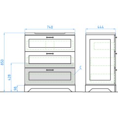 Тумба с раковиной Style Line Прованс 75