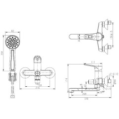 Смеситель универсальный Bravat Eco-D F693158C-LB