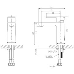 Смеситель для раковины Bravat Riffle F172106C