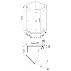 Душевое ограждение GooDDooR Fantasy PNT-100-F-CH