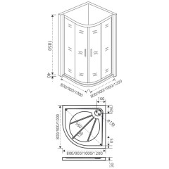 Душевое ограждение GooDDooR Infinity R-90-G-CH