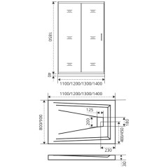 Душевая дверь GooDDooR Jazze WTW-140-G-BR