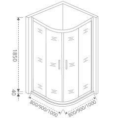 Душевое ограждение GooDDooR Latte R-90-C-WE