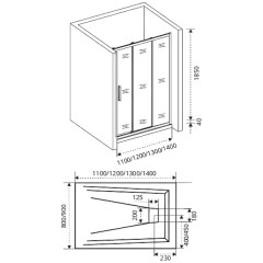 Душевая дверь GooDDooR Orion WTW-100-G-CH