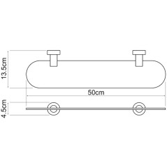 Полка стеклянная WasserKRAFT Donau K-9424