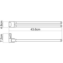 Полотенцедержатель двойной поворотный WasserKRAFT Leine White K-5031WHITE