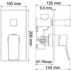 Смеситель для ванны встраиваемый WasserKRAFT Aller 10641