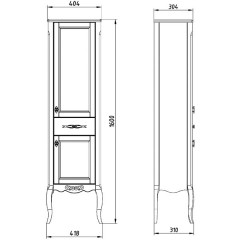 Пенал ASB-Woodline Модерн 40 рошфор массив ясеня