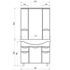 Тумба с раковиной ASB-Mebel Мессина 100 белый