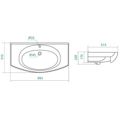 Тумба с раковиной ASB-Mebel Мессина 100 белый