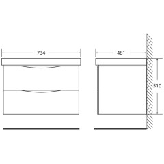 Тумба с раковиной BelBagno Fly 70 rovere grigio