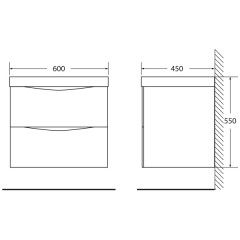 Тумба с раковиной BelBagno Marino 60 bianco lucido