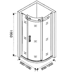 Душевое ограждение GooDDooR Altair R-100-C-CH