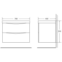 Тумба с раковиной BelBagno Marino 70 bianco opaco