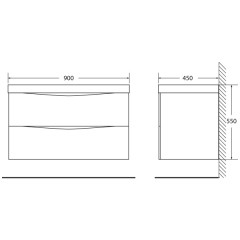 Тумба с раковиной BelBagno Marino 90 bianco lucido