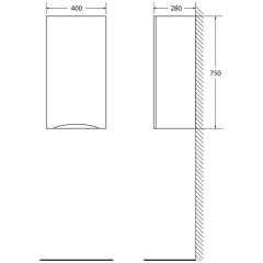 Шкаф подвесной BelBagno Fly-Marino 40 bianco opaco FLY-MARINO-750-1A-SC-BO-P-R