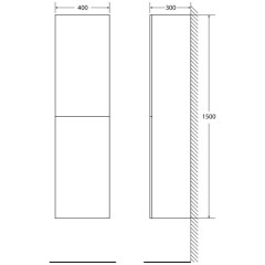 Пенал BelBagno Regina 40 bianco opaco REGINA-1500-2A-SC-BO-P-BLUM-L