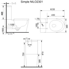 Унитаз Nilo Simple 2301 oro