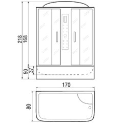 Душевая кабина River Dunay 170/80/50 МТ