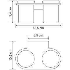 Подстаканник двойной WasserKRAFT Kammel K-8328D