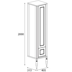 Пенал Roca America Evolution L 40 R дуб тёмный шоколад ZRU9302948