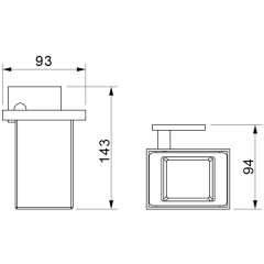 Стакан настенный Novella Edizione cubo EC-01111