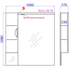 Зеркало-шкаф Aqwella ЭкоЛайн 105 Eco-L.02.10