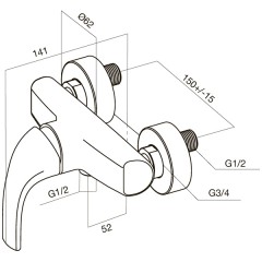 Смеситель для душа Am.Pm Sense F7520032