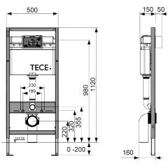 Инсталляция для подвесного унитаза TECE TECEbase 9400006