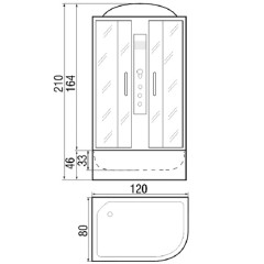 Душевая кабина River Dunay 120/80/46 МТ L