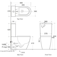 Унитаз Aquanet Cetus BL-102N-TPT безободковый