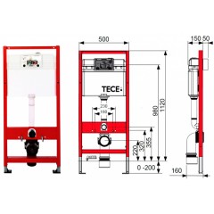 Инсталляция для подвесного унитаза TECE TECEbase 9400012