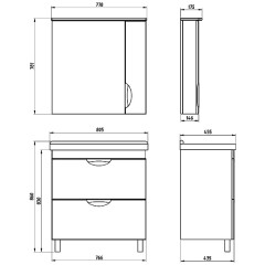 Зеркало-шкаф ASB-Mebel Миранда 80