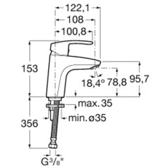 Смеситель для раковины Roca Monodin-N A5A3B98C0M