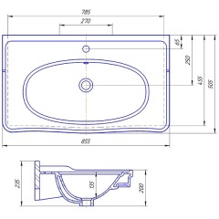 Тумба с раковиной ASB-Woodline Модерн 85 белый массив ясеня