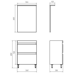 Комплект мебели ASB-Mebel Коста 60 белый ясень