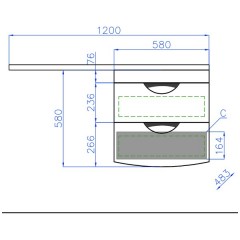 Тумба с раковиной Style Line Жасмин-2 60 (Cosmos 1200 R)