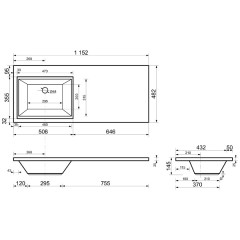 Раковина мебельная Эстет Даллас 1150 L ФР-00001936