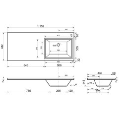 Раковина мебельная Эстет Даллас 1150 R ФР-00001937