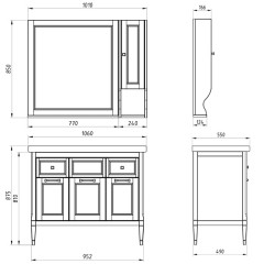 Комплект мебели ASB-Woodline Гранда 105 орех массив ясеня