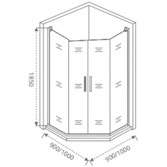 Душевое ограждение GooDDooR Pandora PNT-TD-90-T-CH