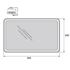 Зеркало BelBagno SPC-MAR-900-600-LED-BTN