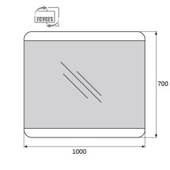 Зеркало BelBagno SPC-CEZ-1000-700-LED-BTN